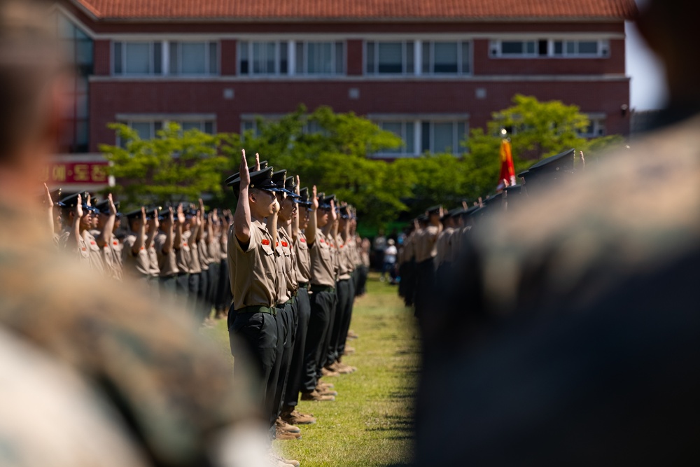 Activated Reserve Marines attend ROK Marines recruit graduation during Korea Viper 25.4