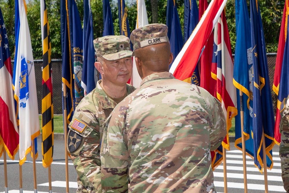 Maj. Gen. Dave Womack relinquishes command of U.S. Army Japan to Brig. Gen. James Dooghan, as Gen