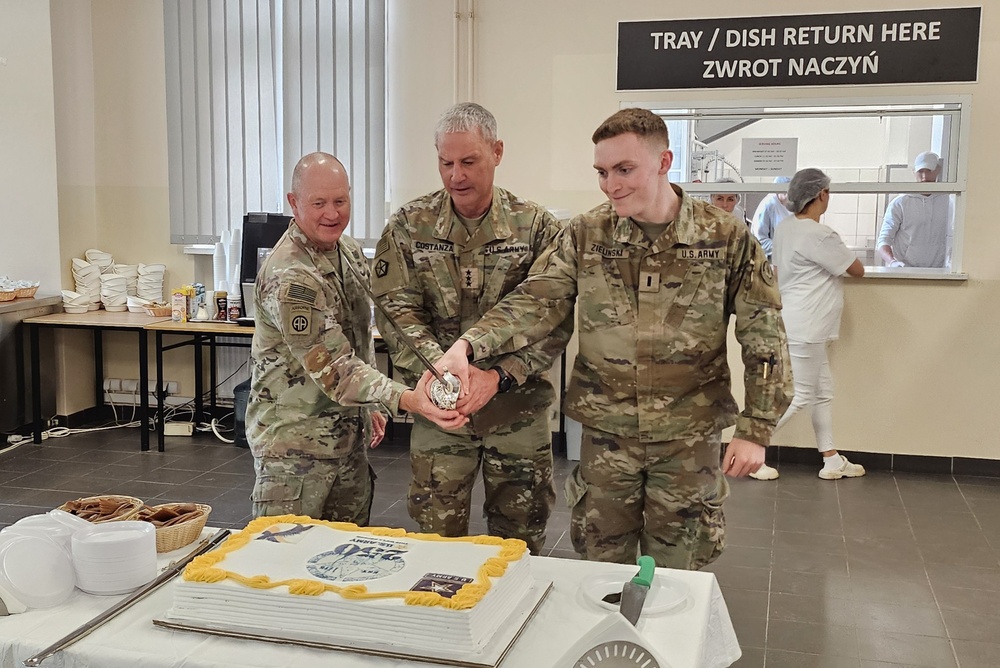 LRC Poland organizes special meal, birthday cake for Army's 250th at Camp Kosciusko