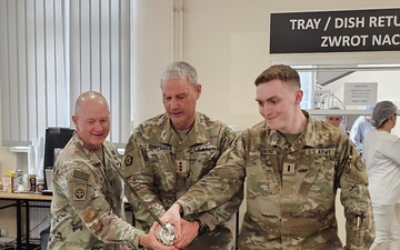 LRC Poland organizes special meal, birthday cake for Army's 250th at Camp Kosciusko