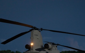 CH-47 Chinook supports night refueling exercise at JRTC