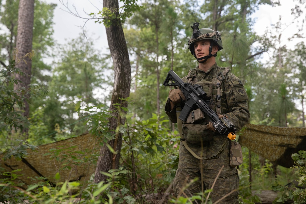 Kosovo soldier pulls security at JRTC