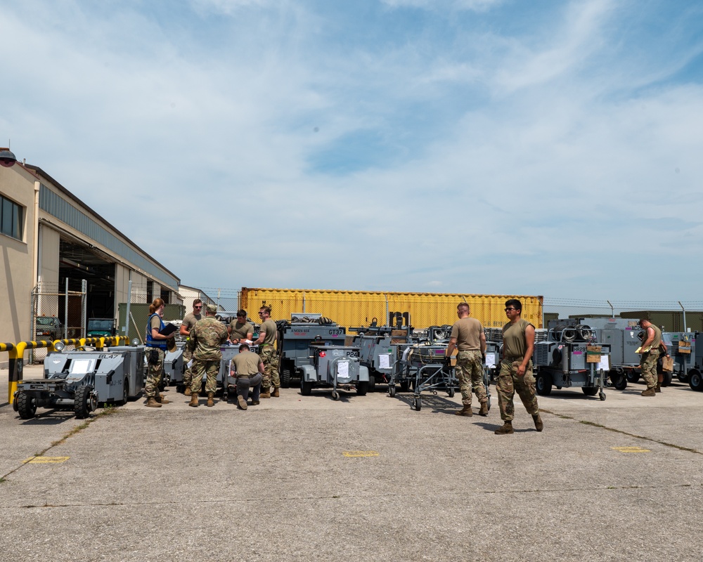Airmen perform a Joint Inspection at Aviano Air Base, Italy