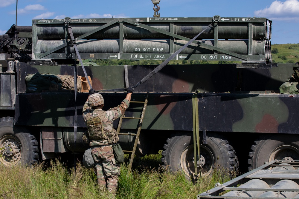 41st FAB conducts unloading and loading procedures during Saber Guardian 25