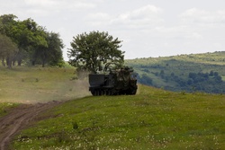 41st FAB Soldiers react to simulated indirect fire during Saber Guardian 25 [Image 1 of 2]