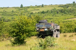 41st FAB Soldiers react to simulated indirect fire during Saber Guardian 25 [Image 2 of 5]
