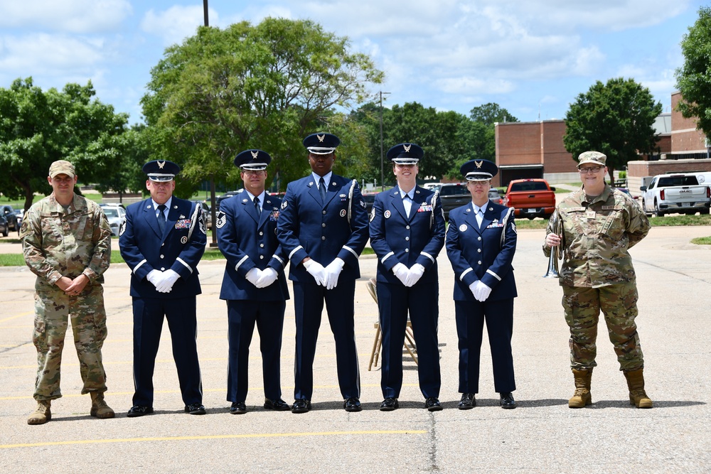 190th ARW Honor Guard Demonstrates Mock Funeral