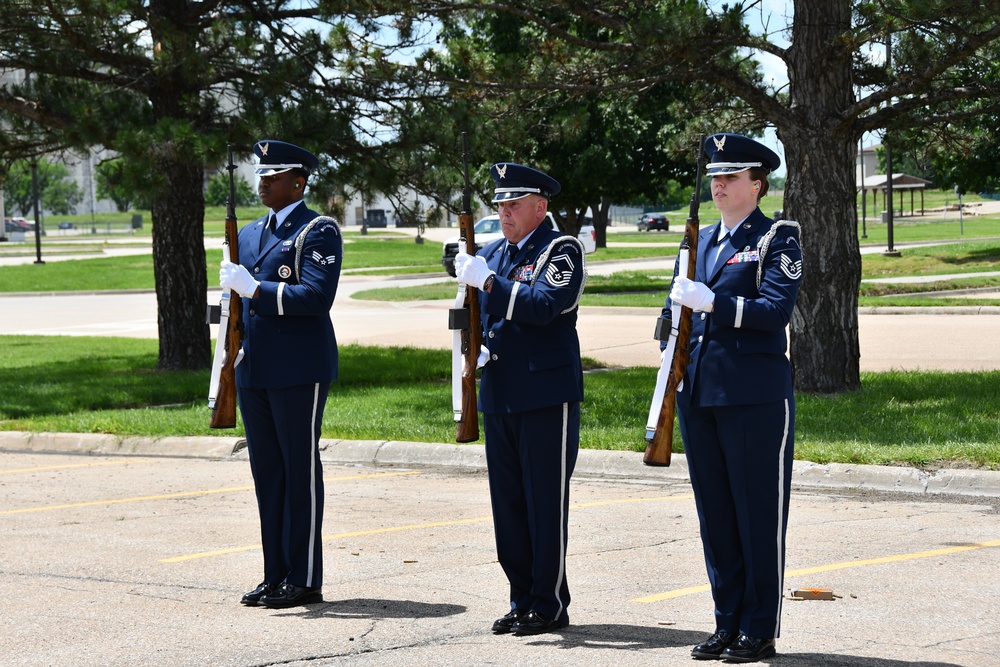 190th ARW Honor Guard Demonstrates Mock Funeral