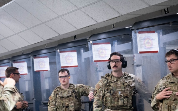 181st Security Forces Squadron conduct small arms training at Wright-Patterson Air Force Base