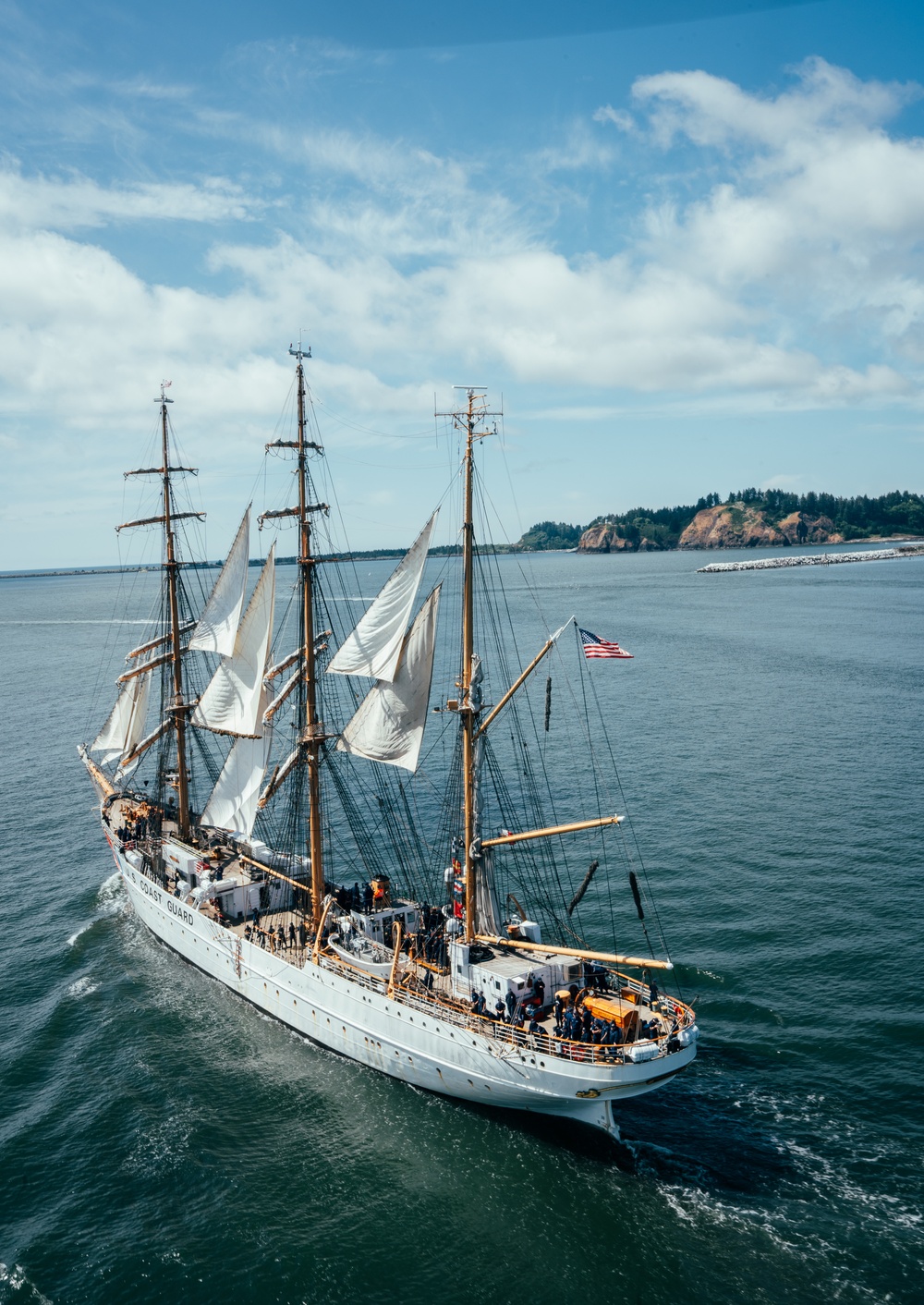 CGC Eagle Sails out of the Columbia River