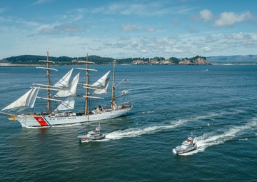 CGC Eagle Sails past Cape Disappointment Lighthouse
