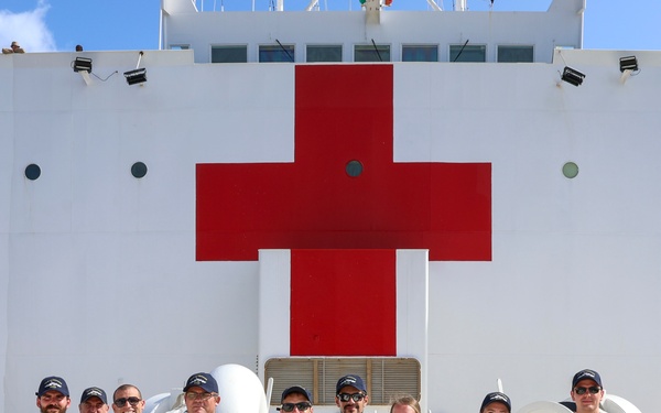 French Sailors Tour USNS Comfort
