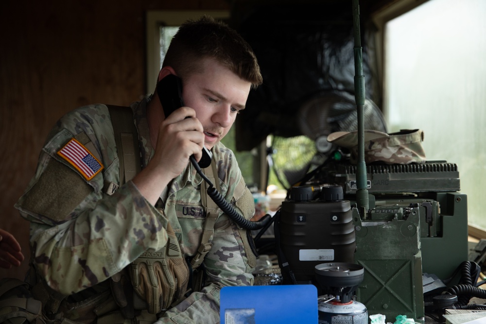 142nd Field Artillery Forward Observers Call for Fire