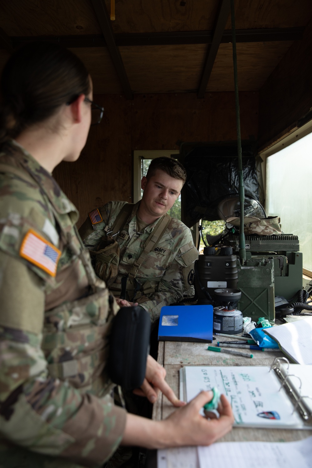 142nd Field Artillery Forward Observers Call for Fire