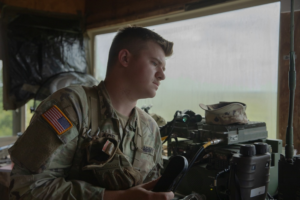 142nd Field Artillery Forward Observers Call for Fire