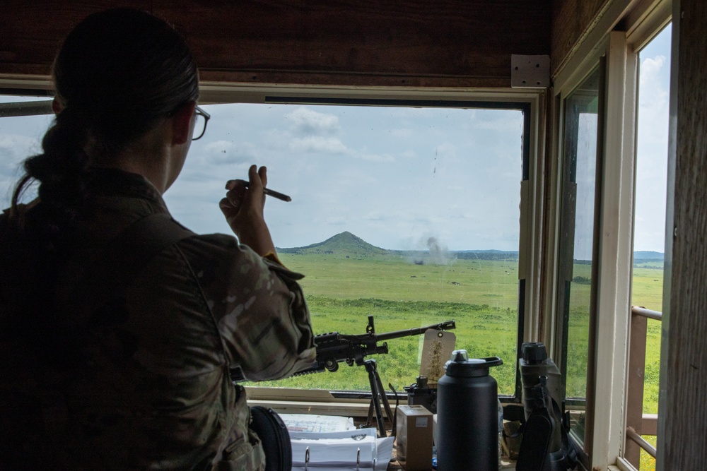 142nd Field Artillery Forward Observers Call for Fire