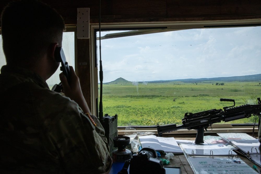 142nd Field Artillery Forward Observers Call for Fire