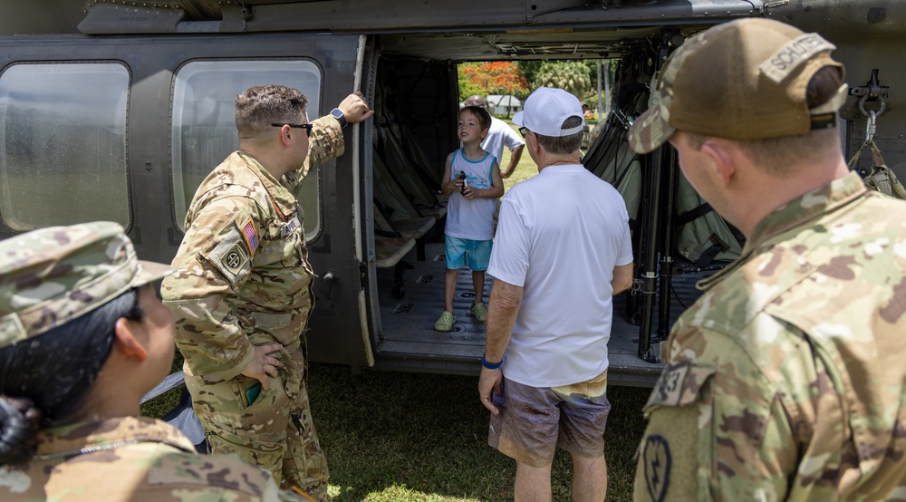 Army Community Day: Pilots let children board the Black Hawk
