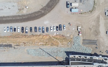 Overhead View Shows Fish Passage Construction Progress