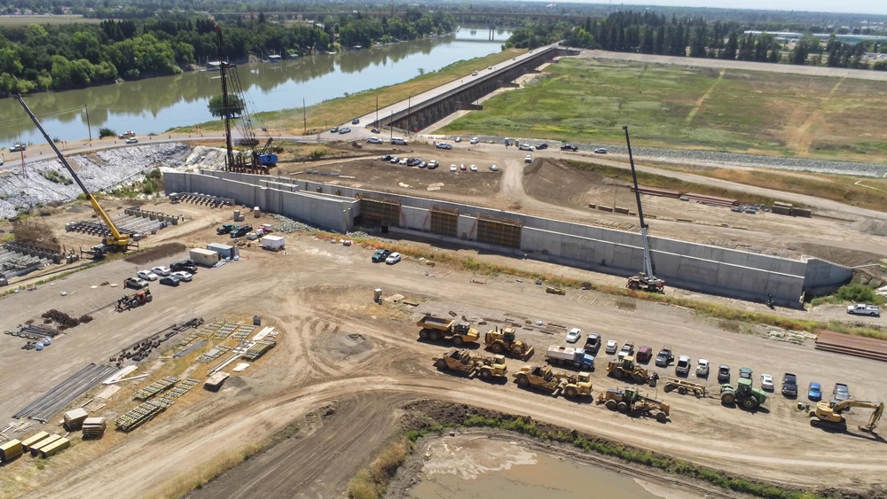 Aerial View Shows Fish Passage Construction Progress