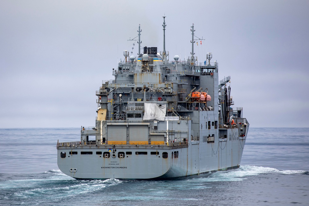 USS Preble Conducts Underway Replenishment with USNS Washington Chambers