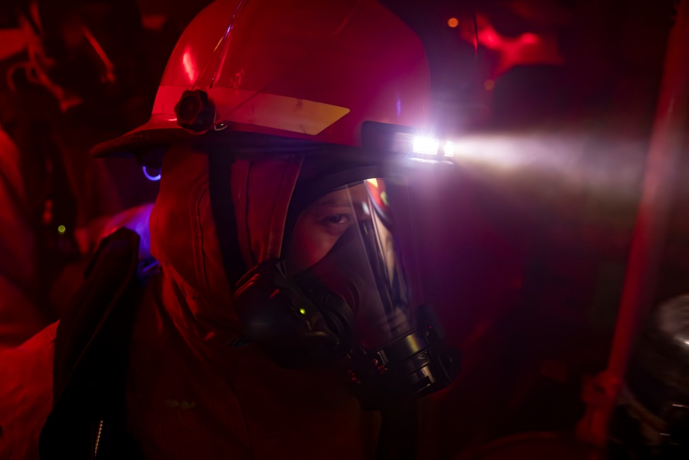 USS Preble Conducts Flying Squad Drill