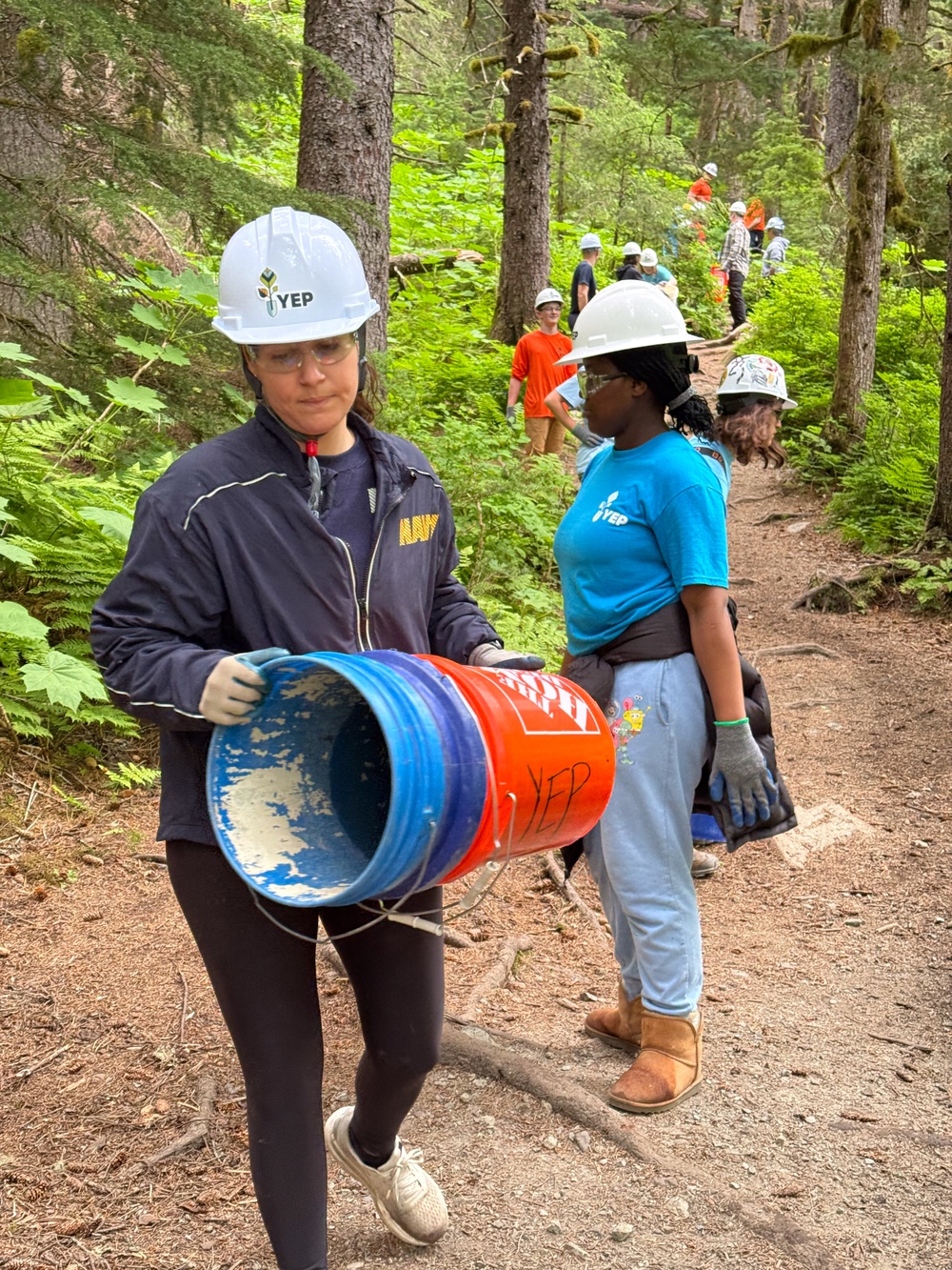 Seabees Power Through Anchorage Trail Project in One Day During Navy Week Anchorage