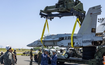 MCAS Iwakuni ARFF Multinational Crash Damaged or Disabled Aircraft Recovery training
