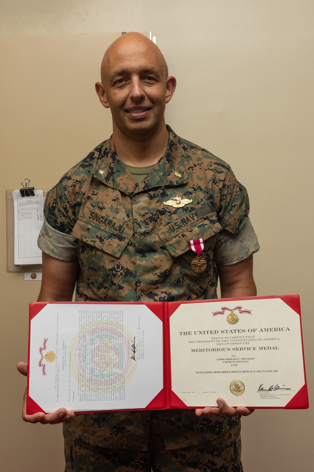 3rd MLG CG Honors Cmdr. Singaraju
