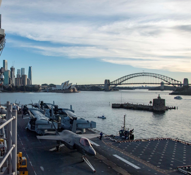 USS America (LHA 6) Departs Sydney