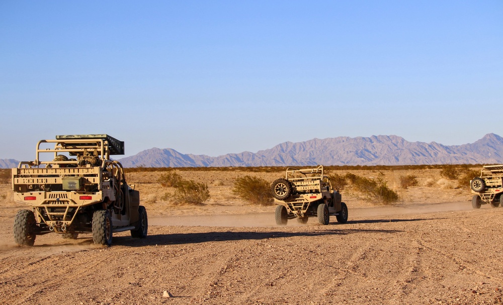 759th Military Police Battalion conduct a patrol using Polaris MRZR vehicles to support southern border mission
