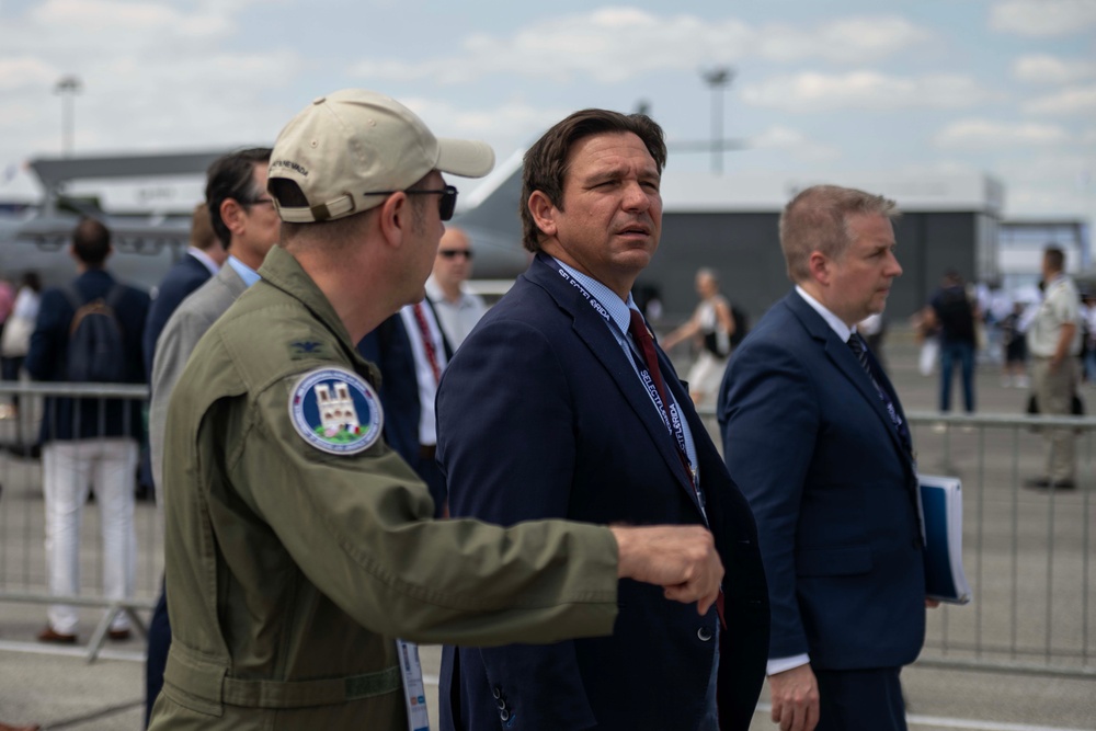 Florida State Governor Ron DeSantis Visits U.S. Forces at Paris Airshow 2025
