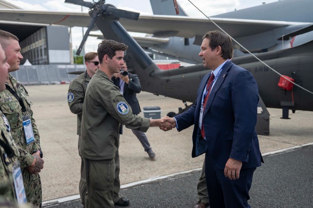 Florida State Governor Ron DeSantis Visits U.S. Forces at Paris Airshow 2025