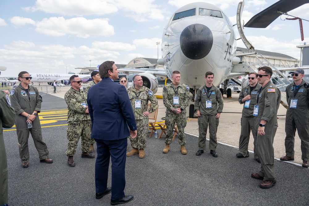 Florida State Governor Ron DeSantis Visits U.S. Forces at Paris Airshow 2025