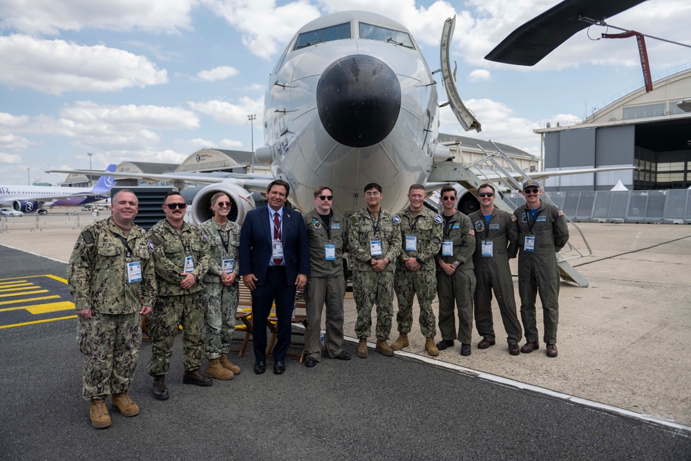 Florida State Governor Ron DeSantis Visits U.S. Forces at Paris Airshow 2025