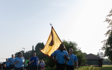 Soldiers and Civilians run for the U.S. Army's 250th Birthday