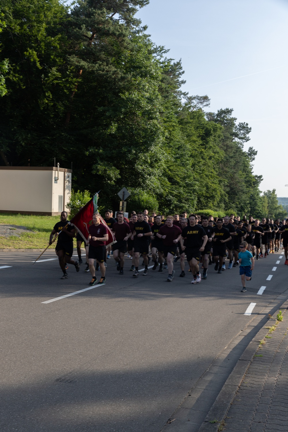 Soldiers and Civilians run for the U.S. Army's 250th Birthday