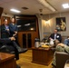 Cmdr. Arturo Trejo gives opening remarks during a pier-side tour