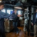 Lt. Potter Seibels gives a tour of the USS Bulkeley pilot house