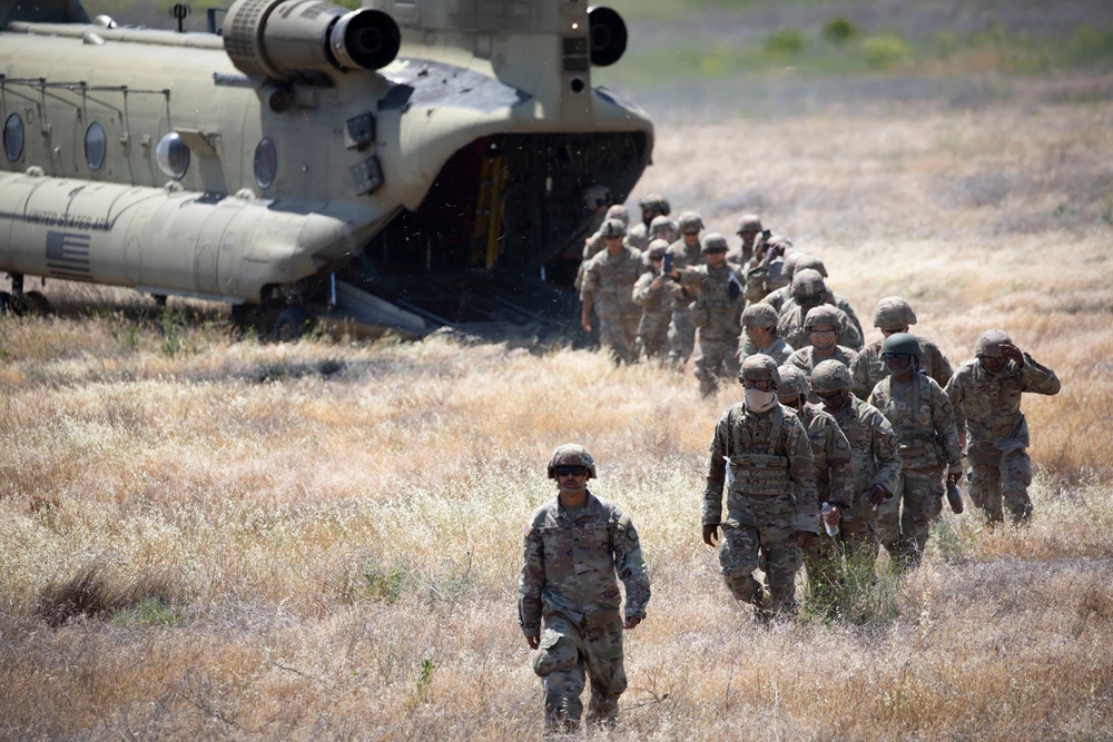 The 55th Sustainment Brigade conducts annual training at Fort Hunter Liggett, Calif.