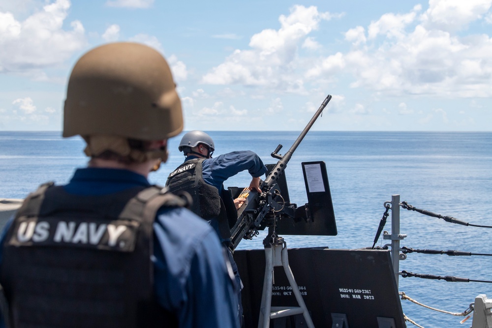 USS Higbee engages in live-fire training exercises