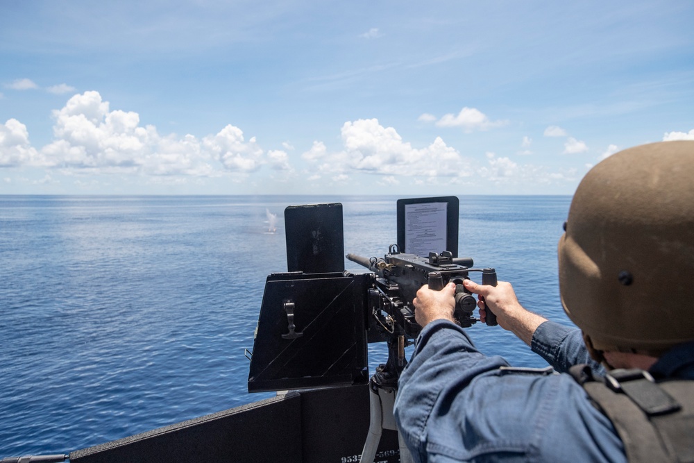 USS Higbee engages in live-fire training exercises