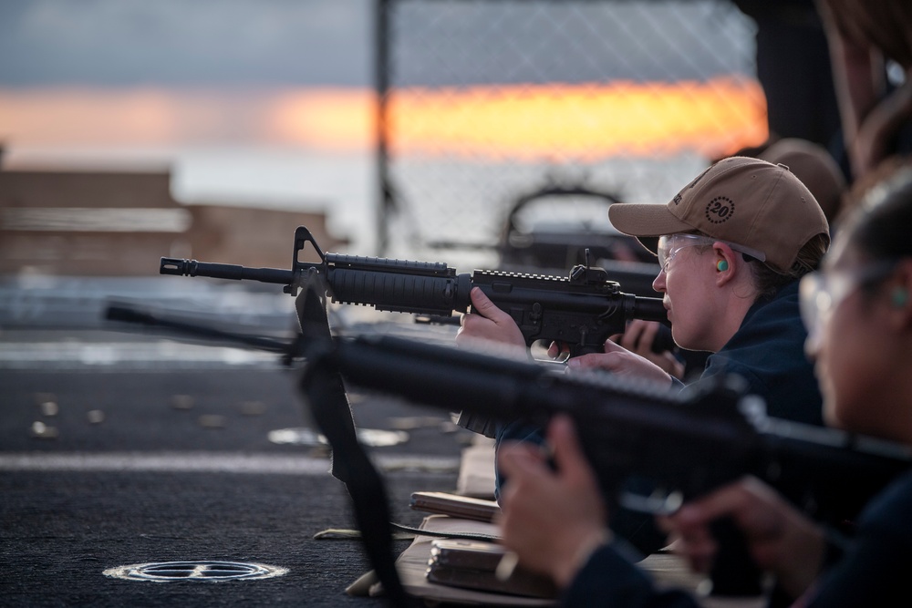 USS Higbee engages in live-fire training exercises