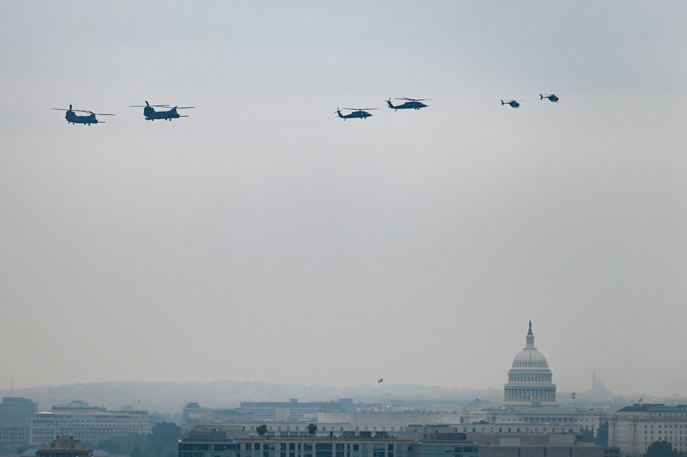 Flyover features military aircraft for Army’s 250th birthday in DC