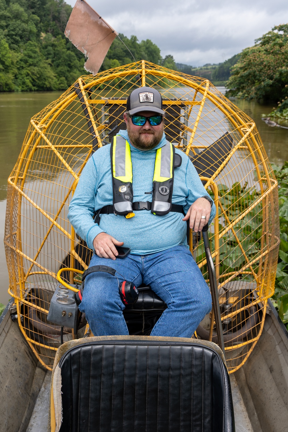 USACE Technician Supports Aquatic Vegetation Survey from Airboat