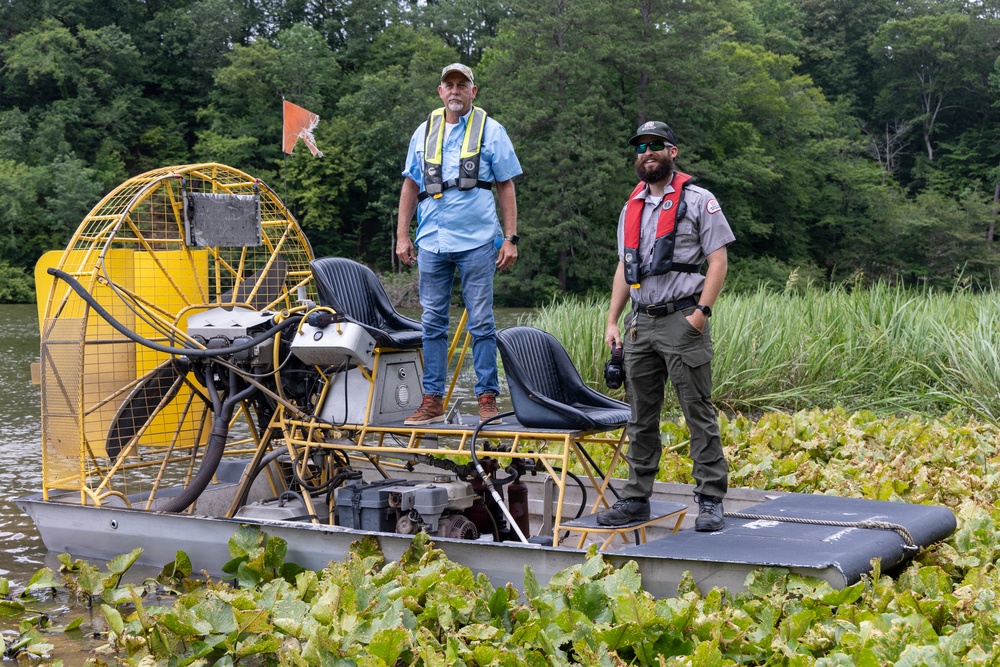 USACE Personnel Conduct Field Check Amid Invasive Vegetation