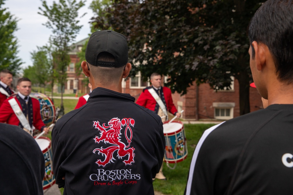 The Old Guard Drumline demonstration for the Boston Crusaders at the 2025 Bunker Hill Parade