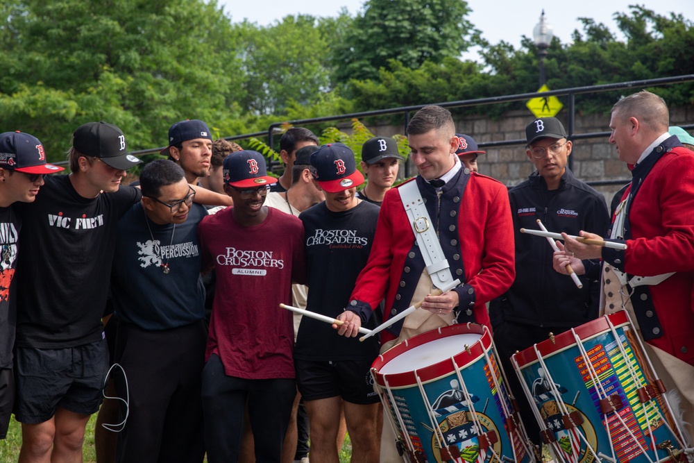 The Old Guard Drumline demonstration for the Boston Crusaders at the 2025 Bunker Hill Parade