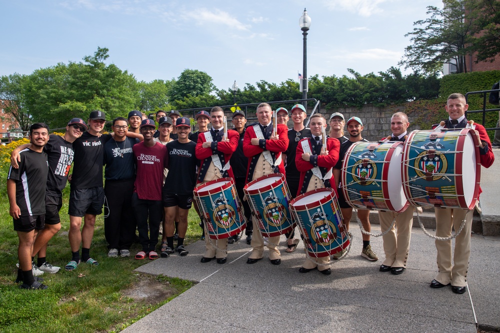 The Old Guard Drumline demonstration for the Boston Crusaders at the 2025 Bunker Hill Parade