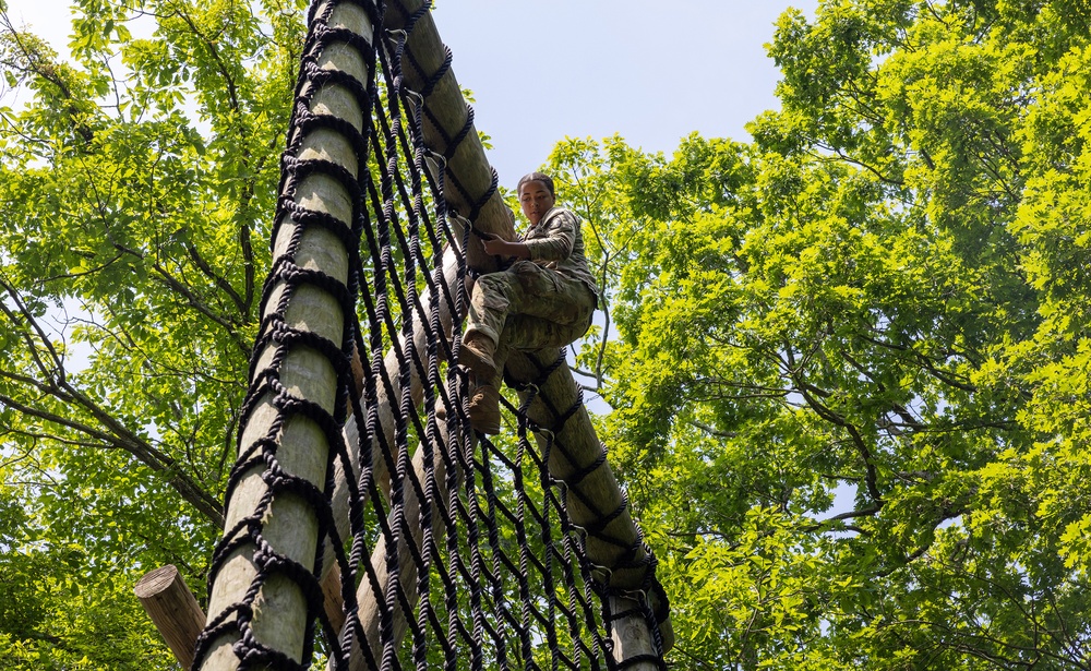 Cadets build poise through adversity on CFT confidence courses Cadets build poise through adversity on CFT confidence courses